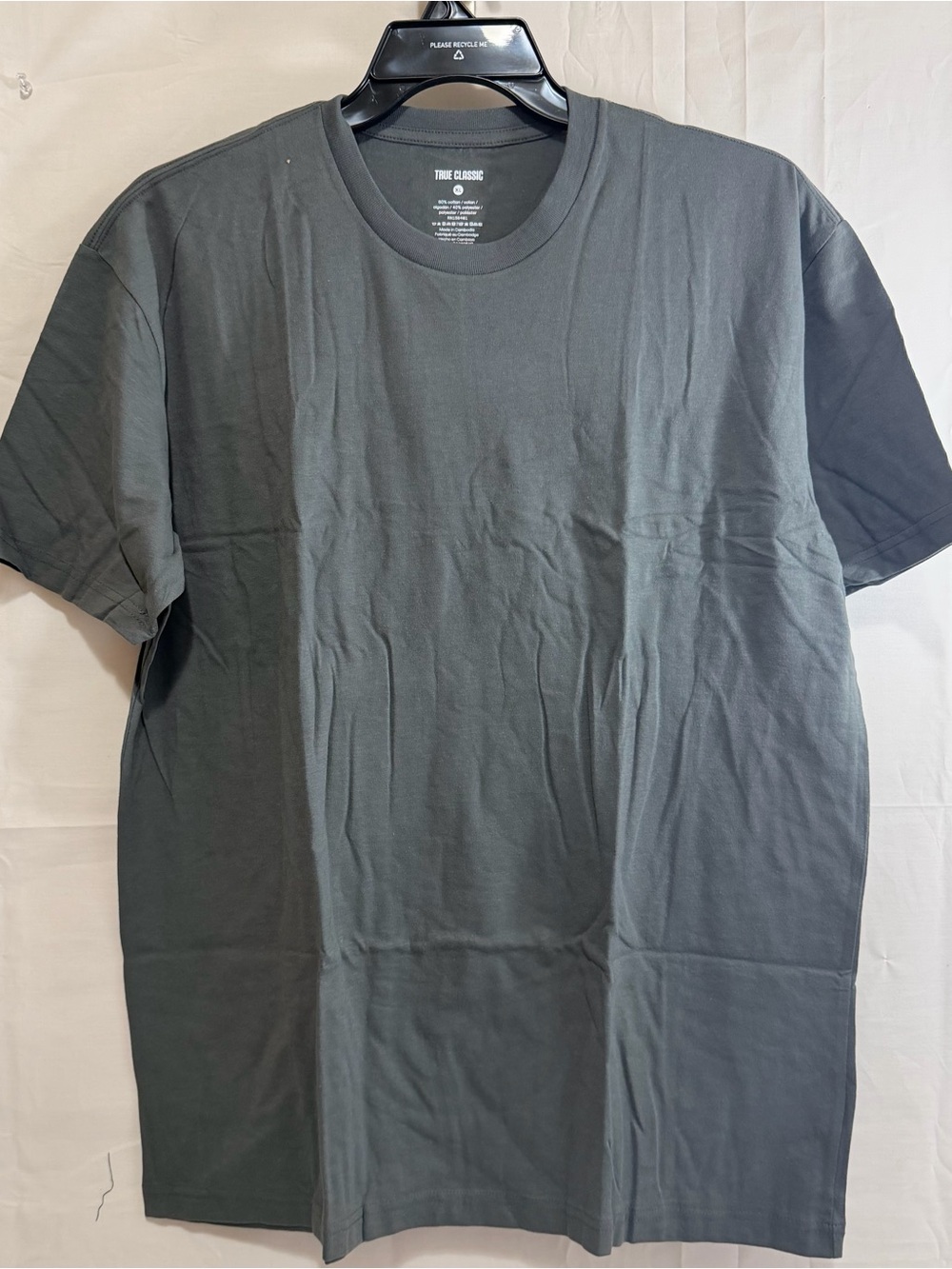 True Classic Men’s Short Sleeve Cotton T-Shirt Carbon Grey XL